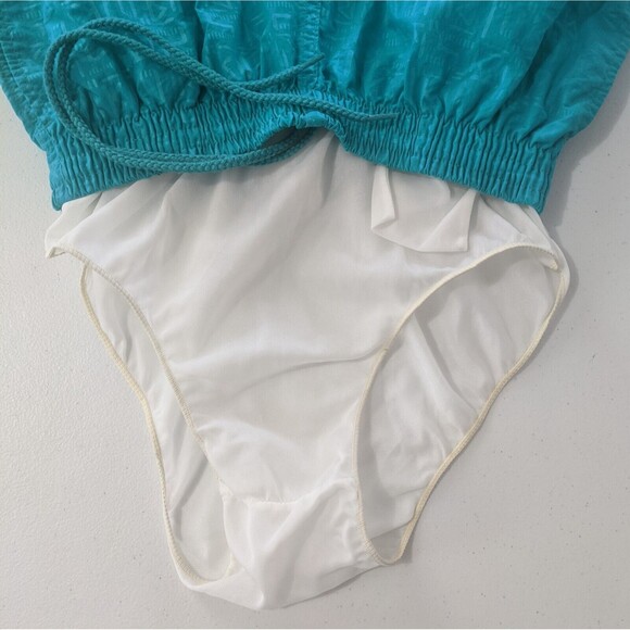 Vintage Adidas Swim Trunks Board Shorts Mens Small Lined Trefoil 90s Teal Nylon - Picture 8 of 9